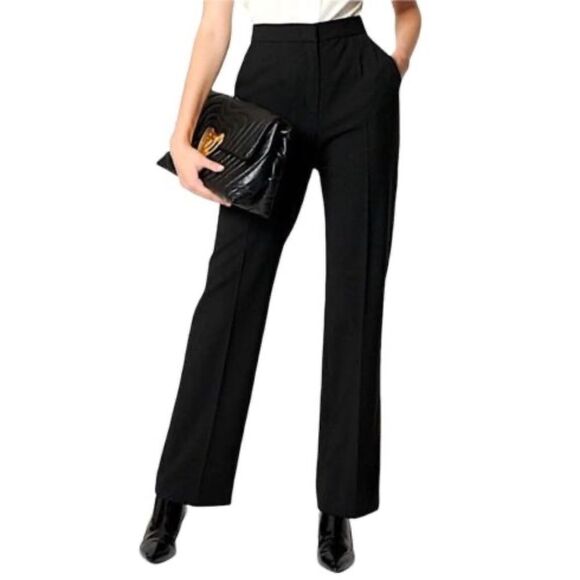 Escada Black Wool Flare Leg Pants Sz 38/US Medium - Picture 1 of 6